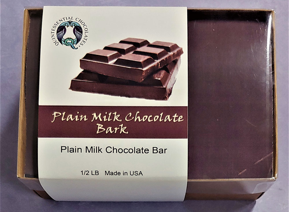 Quintessential Chocolate's Plain Milk Chocolate Bark
